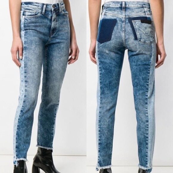 NWT Hudson Zoeey Front Yoke Blue Acid Wash High Rise Cropped Jeans Size 27 - Picture 9 of 9